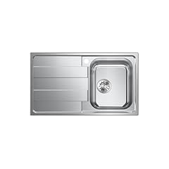 EVHOC Lavello Cucina Sopratop AURA S, 1 Vasca a Destra con Gocciolatoio, Lavandino in Acciaio Inox con Finitura Satinata, Made in Italy, 86x50 cm