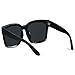 ANDWOOD Oversized Sunglasses for Women Big Large Square Wide Frame Shades Retro Trendy Fashion UV Protection 2 Pack Black Pink Sun glasses