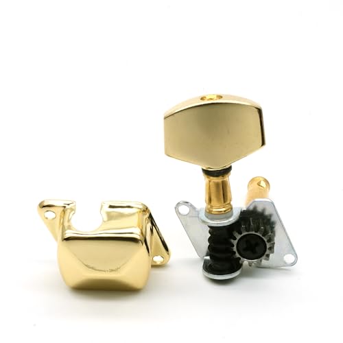 harpfeas 6 Pieces 3L3R Semi-closed Guitar String Tuning Pegs Tuner Machine Heads Knobs Tuning Keys for Acoustic or Electric Guitar (Gold) - Thumbnail 6