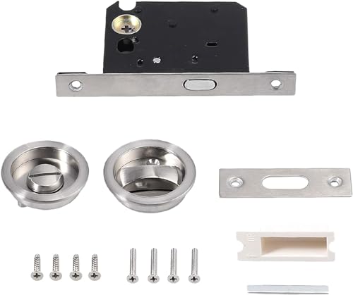 Image of Bohaner 3 Lever Sliding Pocket Door Bathroom Mortice Lock Privacy Set Door Latch Security Mechanism CE Approved and Fire Rated Protection Zinc Chrome Locks for Internal/External Doors