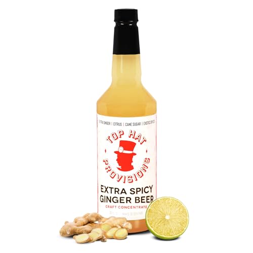 Top Hat Extra Spicy Ginger Beer Syrup - Spicy Ginger Syrup for Soda Makers - Makes 32 Craft Sodas...