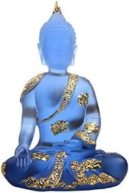 statuetka Buddy, Przezroczysty siedzący gest buddy Zen tajski wystrój Feng Shui z żywicy