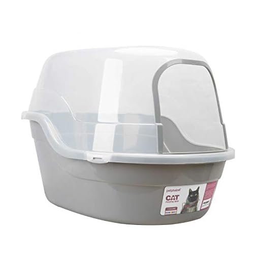 Covered Litter Box, Jumbo Hooded Cat Litter Box Holds Up to Two Small Cats Simultaneously,Extra Large (Gray)