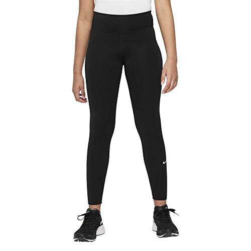 NIKE G NK DF One Legging Leggings, Blanco Negro, 12-13 Años Girl'S