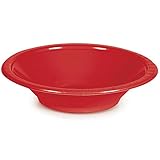 Creative Converting 28103151 20 Count Touch of Color Plastic Bowl, 12 oz, Classic Red