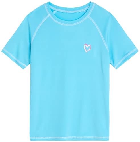 Pink Platinum Girls Rashguard - UPF 50+ Sun Protection Quick Dry Short Sleeve Swim Shirt Rash Guard for Girls (Sizes: 2T-16), Size 6X, Electric Blue