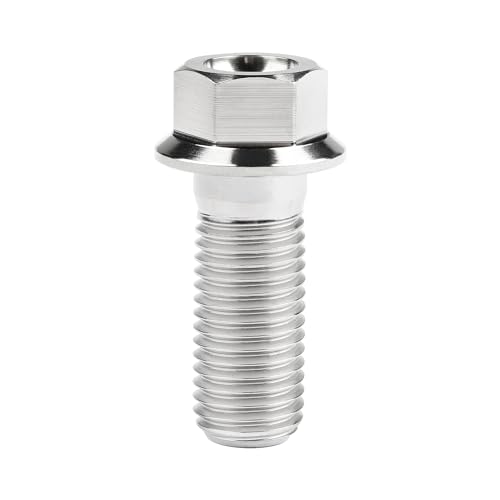 Image of Titanium Bolt M12 30 35 40 45 50 55 60 65 70 75 80 85 90mm Hex Small Flange Head for Motorcycle Car Modification Pack of 4 (M12x30mm Pitch 1.5, Silver)