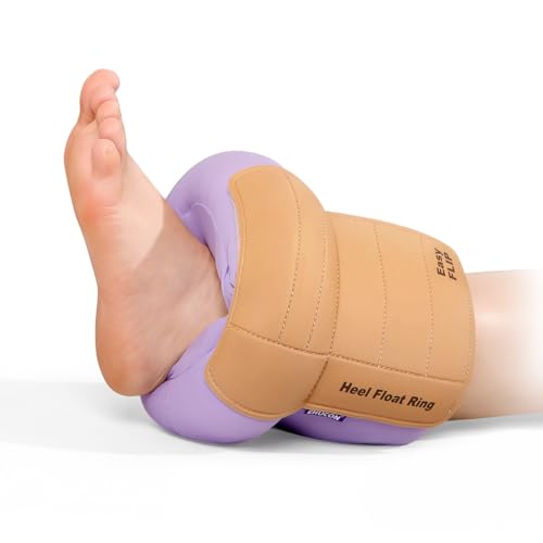 Image of Heel Protector for Pressure Sores, Ankle Elevation Pillow for Heel Pain Relieve & Foot Support,Egg Crate Foam Heel Cushion Pillow for Elderly,Bedridden Patients-1PC (Purple)