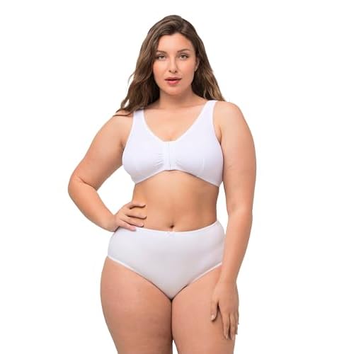 Ulla Popken Große Größen Damen Bustier BH, uni 68966820, Einfarbig, Gr. 115D, Weiß (weiss 20)