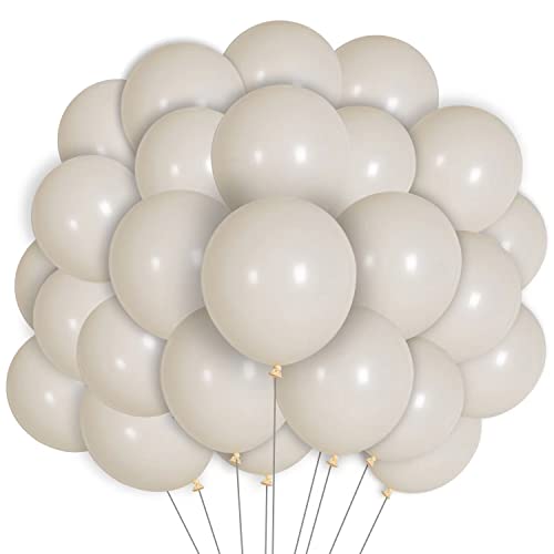 DAZAKA Ballons Blanc Ivoire | 50 Pièces - 12' 30 cm - LATEX NATUREL Biodégradable | Ballon Gonflable Hélium | Ballon Baudruche | Décoration pour Anniversaire, Baptême, Mariage, Fete