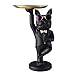 Coole Bulldog Skulptur Französische Bulldogge Statue mit Edelstahl Tablett, Mode Harz Figur Ornamente Desktop Dekoration, Multifunktionales Ablagefach für Wohnzimmer, Schlafzimmer, Büro
