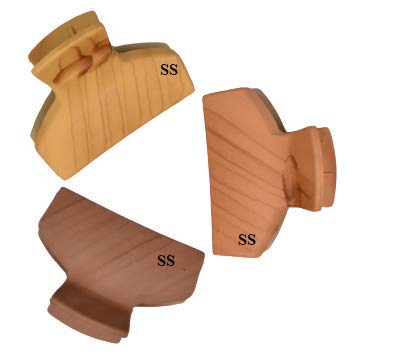 Soham international Wooden Colour Hair Clutch/Claws/Clips Combo of 3 Pieces for Girls and Women.