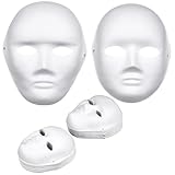30 Packs Paper Mache Mask - 2 Sizes blank full face white mask for Cosplay, Artistic Projects,Theater,Halloween,carnival，Classroom Art,Masquerade Parties,DIY craft