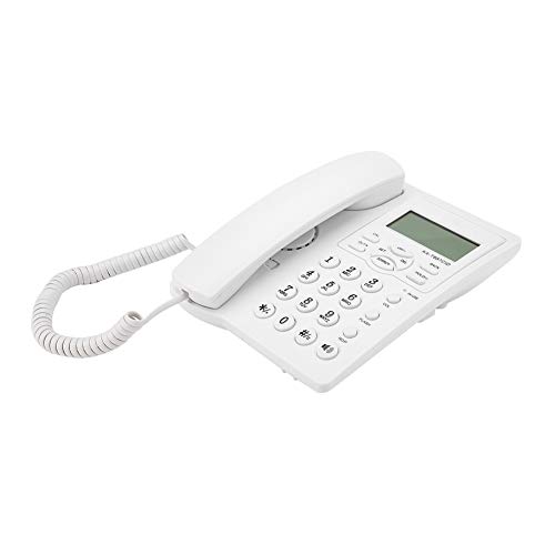 Garsent Schnurgebundes Telefon, DTMF/FSK Systeme Tisch Schnurtelefone mit Anrufe ID Display für Büro Zuhause(weiß)