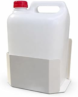 Bilake Conjunto garrafa PVC de 10L para Descarga desagüe Aire Acondicionado + Soporte metálico en L de Pared | Kit bidón Grande Soporte