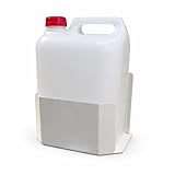 Bilake Conjunto garrafa PVC de 10L para Descarga desagüe Aire Acondicionado + Soporte metálico en L de Pared | Kit bidón Grande Soporte