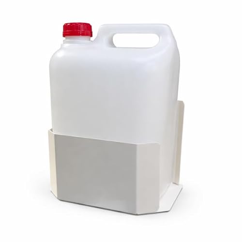 Bilake Conjunto garrafa PVC de 10L para Descarga desagüe Aire Acondicionado + Soporte metálico en L de Pared | Kit bidón Grande Soporte