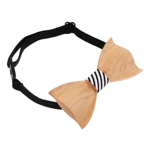 Children's 3D Wooden Bow Tie Set Pre-tied Formal Tuxedo Accessory for Boys and Girls for Parties and Special Occasions