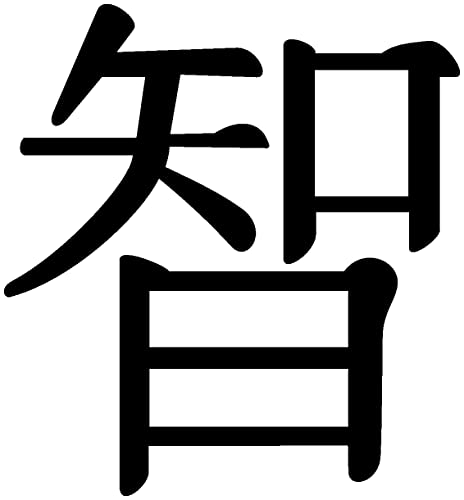 Samunshi® Wandtattoo chinesisch Weisheit Schriftzeichen 9,3 x 10cm schwarz