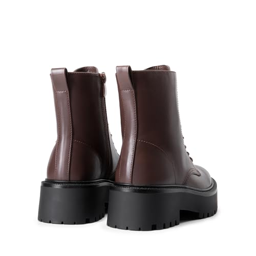 DREAM PAIRS Women's Lace up Combat Ankle Boots Fashion Lug Sole Platform Booties Shoes3