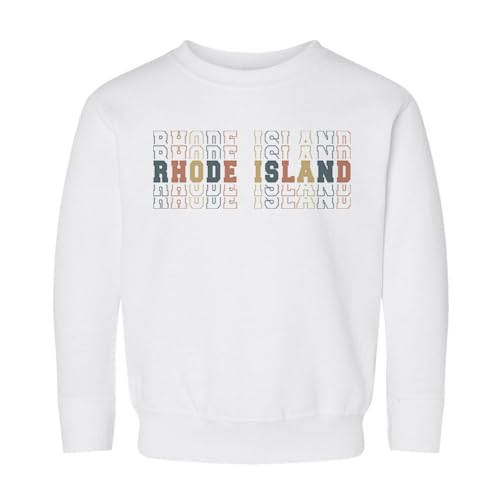 Stacked Rhode Island Kids Sweatshirt Toddler 2T White