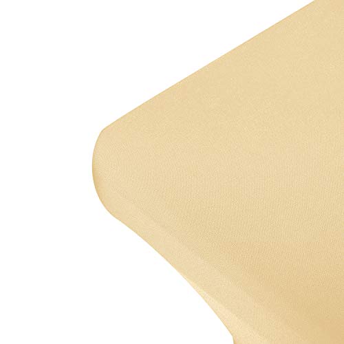 Image of Peomeise 4FT Spandex Table Cover Rectangular Stretch Spandex Tablecloth (Champagne,4FT)