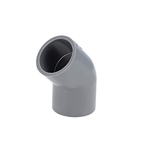Uxcell - Conector de tubería de PVC, enchufe deslizante, conector de codo de 45 grados, parte gris