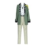 AGLAYOUPIN Adult Sazh Katzroy Cosplay Costume Mens Outfit Suit Halloween Green