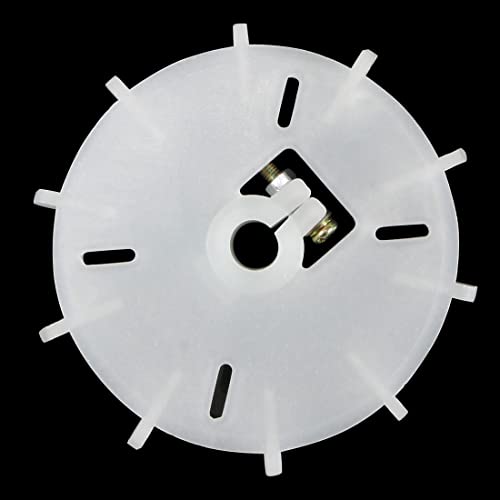 sourcing map 1stk. Rund Welle Ersatzteil Weiß Kunststoff 10 Antriebsrad Motor Klinge 105 * 10mm DE de