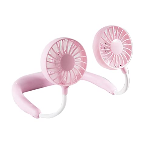 Vrttlkkfe Ventilador PortáTil USB Ventilador FríO Manos Libres Ventilador para el Cuello Colgante Recargable Mini Ventilador Deportivo del Cuello Ventilador Doble para el Hogar Oficina B Cover