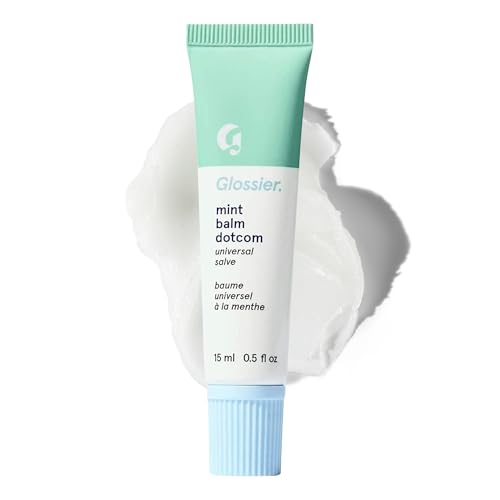 Image of Glossier Balm Dotcom Hydrating Lip Balm - Universal Salve, Up to 12Hr Moisture - Lanolin, Beeswax & Castor Oil for Dry Lips, Cuticles & Skin - Mint, Clear Untinted, 15ml