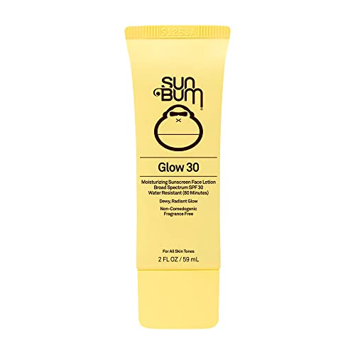Sun Bum SPF 30 Glow Sunscreen Face Lotion | Moisturizing Facial Sunblock | Tinted, Shimmer Finish | Oil Free| Hawaii 104 Act Compliant (Octinoxate & Oxybenzone Free) | Travel Friendly | 2 oz