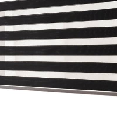 GoodHome Store Enrouleur Jour/Nuit sans perçage Keston Noir 80 x 180 cm