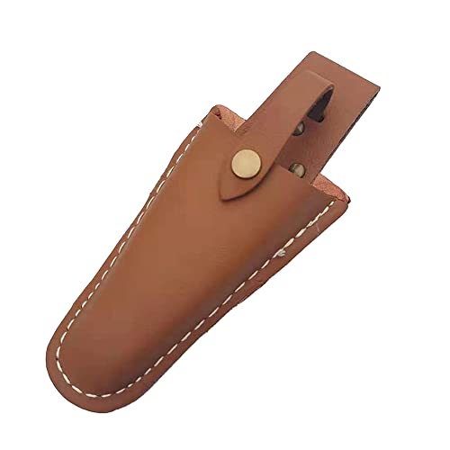 Scissor Pouch Holster with Belt, PU Leather Holster Protective Case Cover for Gardening Pruning Shears, Brown - Image 2