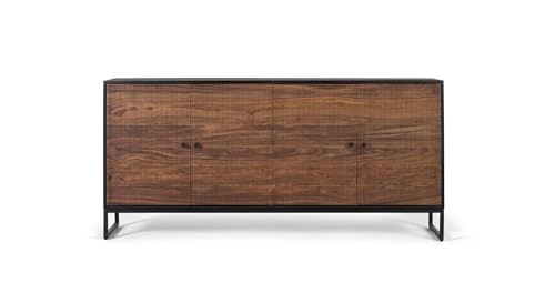 GC GINER & COLOMER Aparador de Madera de Palisandro y Mango - 4 Puertas - Mueble de Almacenaje - Aparador Entrada - Mueble de Salón - 80 x 170 x 40 cm - Colección Varanasi