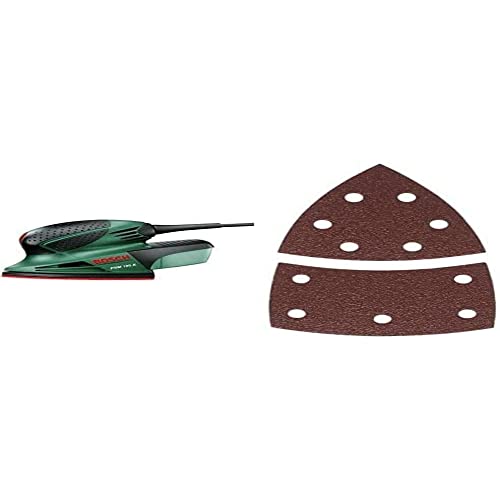 Bosch Home and Garden Multi-Sander PSM 100 A (in case) + 10 pc. Santing Sheet Set (Grit 80)