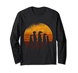 Savannen Sonnenuntergang Erdmännchen Langarmshirt