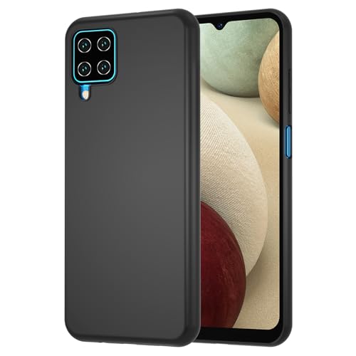 NEW'C Coque pour Samsung Galaxy M12, Samsung Galaxy A12 Silicone Ultra Fine Noir en Gel TPU Souple Coque de Protection avec Absorption de Choc