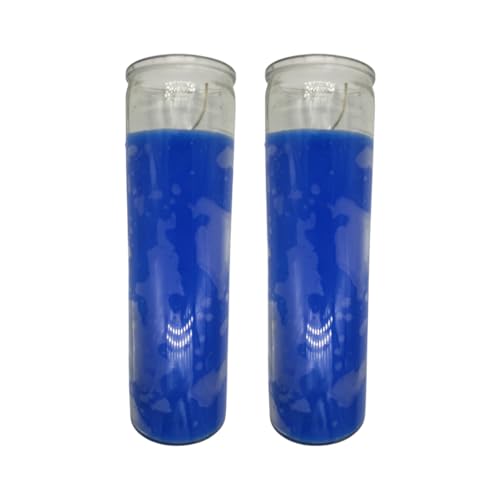 Generic Plain Blue Glass Candle 2 Pack, PL-1016