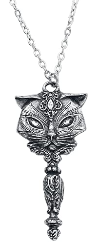 Alchemy Gothic Sacred Cat Vanity Women Necklace Silver-Coloured, Pewter,