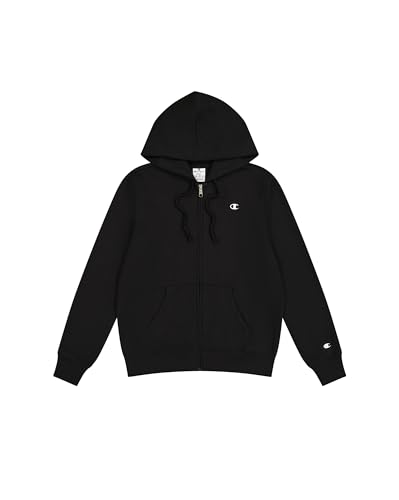 Champion Legacy Basics W-Light Powerblend Fleece Full Zip Sweat à Capuche pour Femme, Noir, L