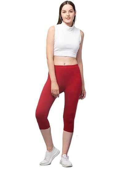 Women's Slim Fit Capri Pants Avobe Knee Lenth-image-12