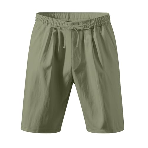 Shorts casuales de lino y algodón para hombre miniatura 4