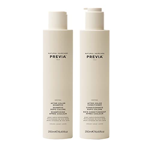 PREVIA Keeping After Color Shampoo and Conditioner Set Color Protection for Color Treated Hair Sulfate Free Vegan Hydrating Formula for Healthy Vibrant Shiny Hair 8.45 oz Each