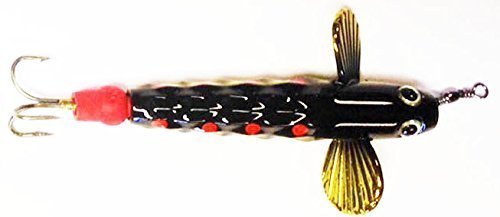 Allcock Metal Devon Minnow Diamond/Dimpled Body 1.5 Inch**4 Colours**Salmon Trout Pike Perch Predator Lure (BG (Black & Gold))