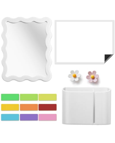 Image of Mymazn Locker Accessories Kit Magnetic Mirror for School Locker White