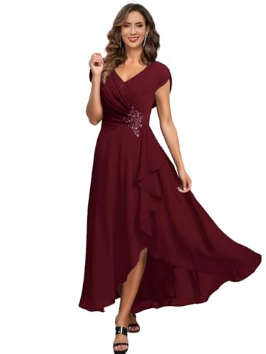 Lace Applique Mother of The Bride Dresses Tea Length 2025 Cap Sleeves V Neck Pleated Wedding Guest Gowns