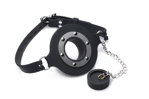 Bâillon d'alimentation en silicone noir Master Series 20x9.8x5 cm pour adulte