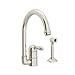 Rohl A3606LMWSPN-2 A3606Lmws-2 Country Kitchen Faucet with Side Spray and Metal Lever, Polished Nickel