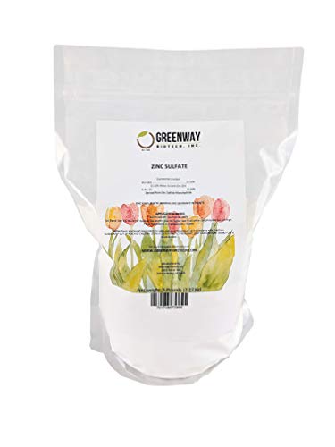 Zinc Sulfate Powder 35.5% Zinc and 16.5% Sulfur "Greenway Biotech Brand" 5 Pounds